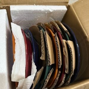 Pottery Barn speckled small Ceramic Plate set of 8